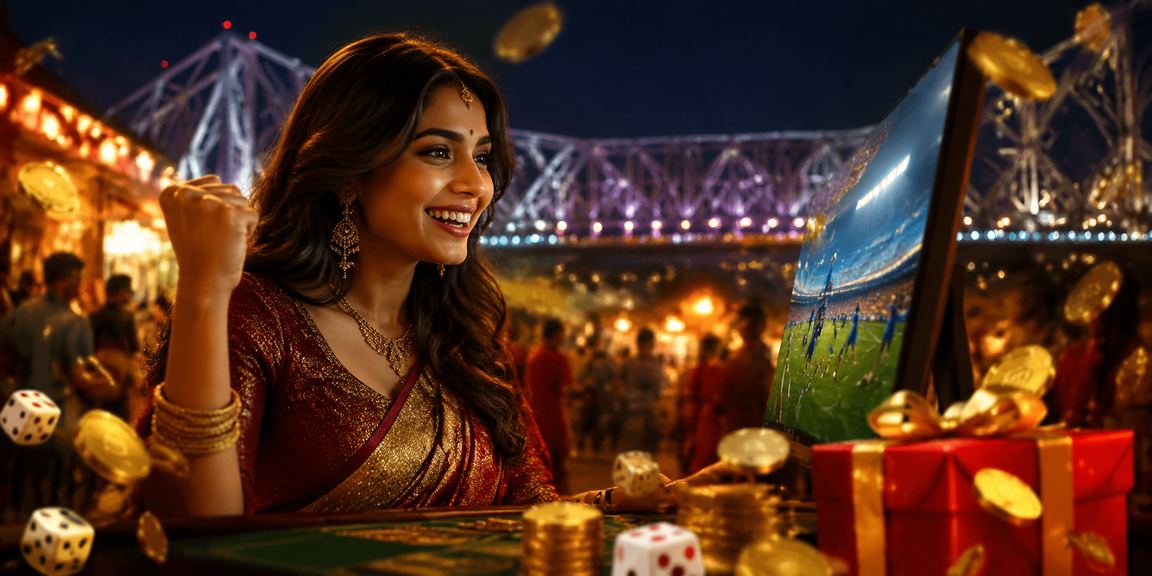 Night market in Kolkata with lively sports and dice betting